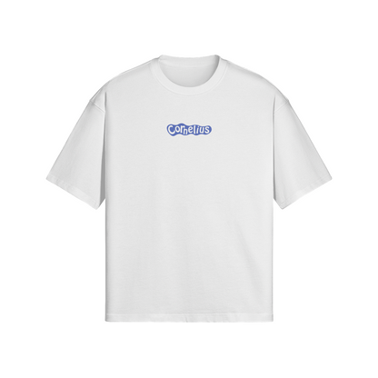 Blue Flower Tee - White